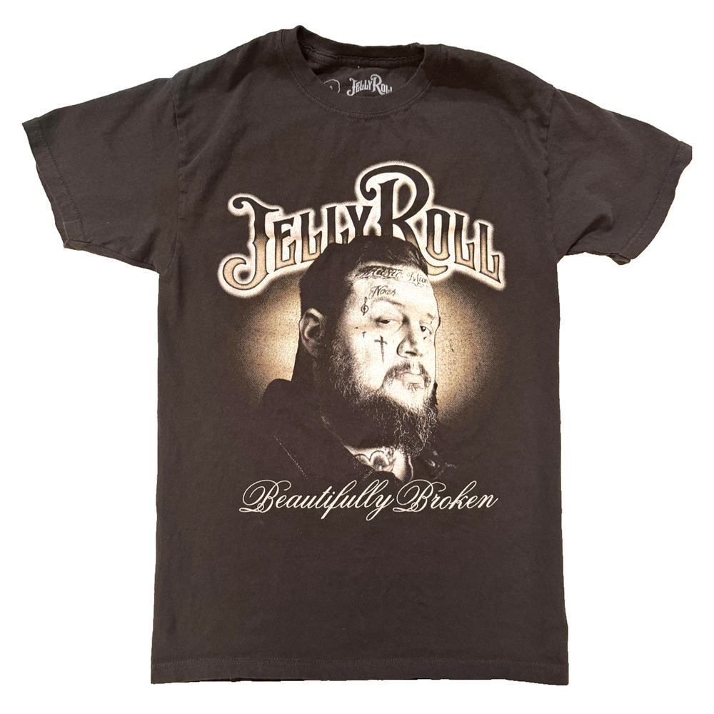 Jelly Roll Shirt Mens Small Black Beautifully Broken Country Music Concert Tee